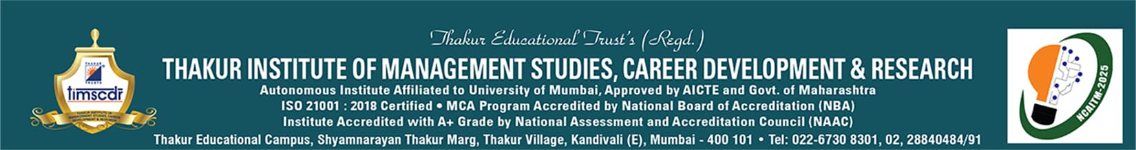 TIMSCDR - Thakur Institute of Management Studies, Career Development & Research
